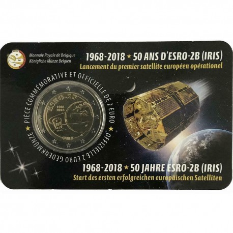 Belgio 2018 - 2€ 50º Anniversario del Lancio del Satellite ESRO-2B - Lato Francese